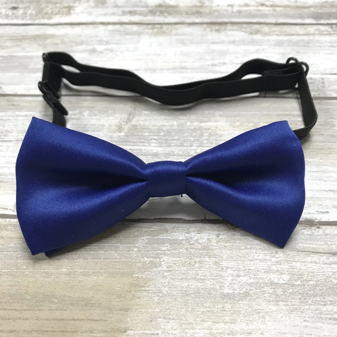 Kids Bow Tie Solid Royal Blue Pre-tied Bow Boys Girls and Toddler Sized ...
