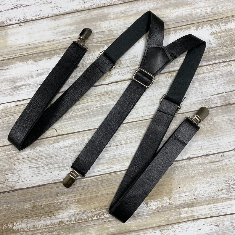Faux Leather Suspenders Wedding Suspenders Mens Suspenders Etsy