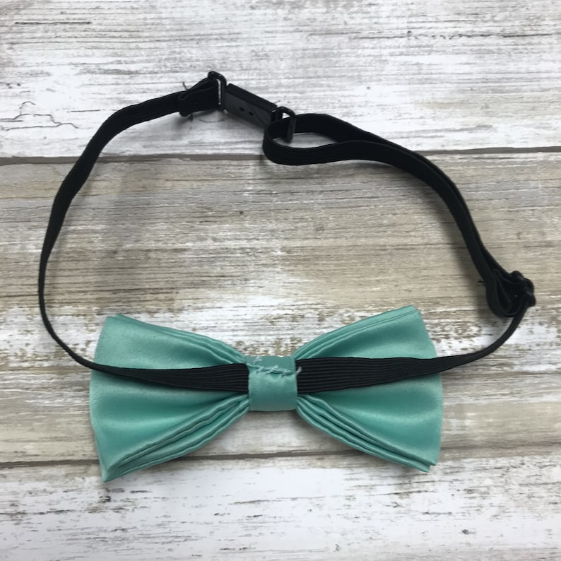 Pre-Tied Bow fits ages 1-8 Boys Girls and Toddler Sized Bow Tie Adjustable Kids Bow Tie Solid Teal Blue