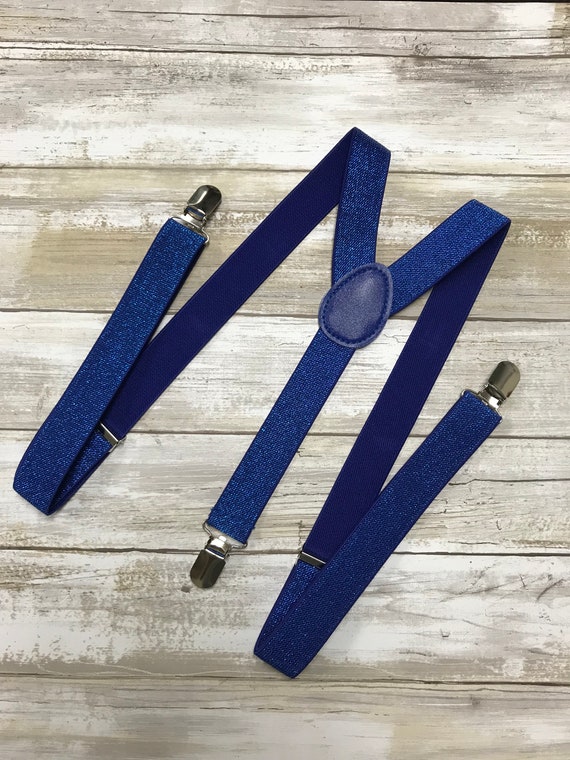 Blue Glitter Suspender Pedrería Diamond Point Bowtie Matching Set Accesorios Cinturones y tirantes Tirantes Adolescentes Mujeres Hombres Boda Adulta Cristal 