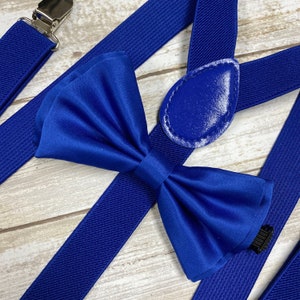 Adults/teen Royal Blue Suspender Bow-tie Matching Set / - Etsy