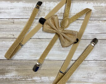 thumbnail image 2 of COOOL Metallic White Glitter Suspenders & Bow Tie Set – One Size, Wedding & Prom 2 of 5