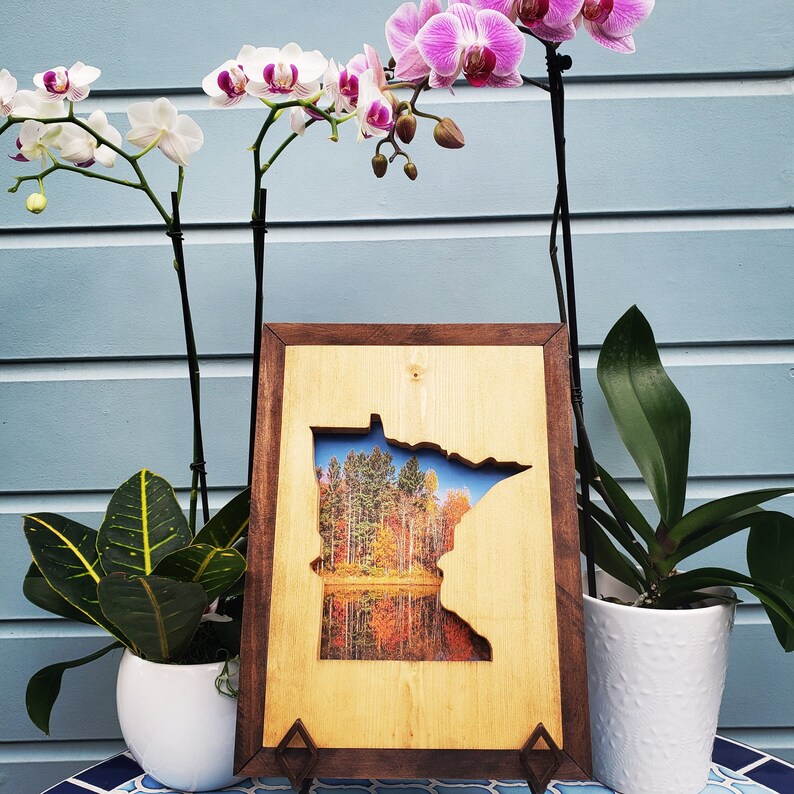 Minnesota Wood Picture Frame MN frame Rustic Pine Photo Etsy