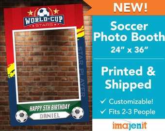Printed and Shipped Soccer Card Theme Photo Booth. Coroplast Photo Booth.