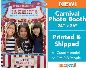 Printed and Shipped Carnival Themed Photo Booth. Coroplast Photo Booth.