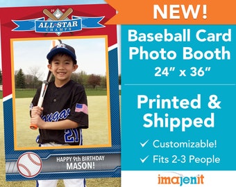 Printed and Shipped Baseball Card Theme Photo Booth. Coroplast Photo Booth.
