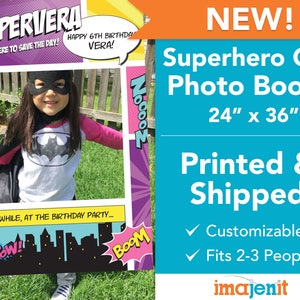 Printed and Shipped Superhero Girl Theme Photo Booth. Coroplast Photo Booth. image 1