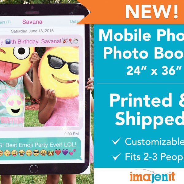 Printed and Shipped Mobile Phone Theme Photo Booth. Coroplast Photo Booth.