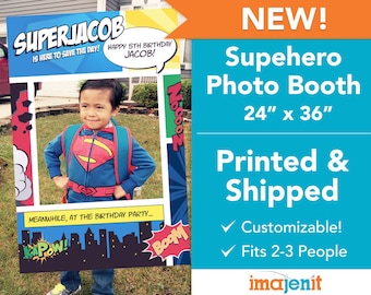 Printed and Shipped Superhero Theme Photo Booth. Coroplast Photo Booth.