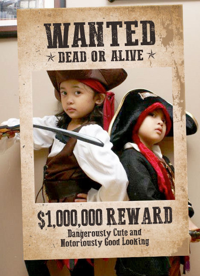 Wanted Poster Photo Booth Digital File only. Party Supplies Party Décor