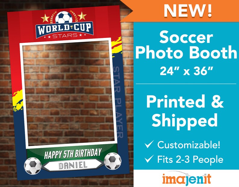 Printed and Shipped Soccer Card Theme Photo Booth. Coroplast Photo Booth. image 1