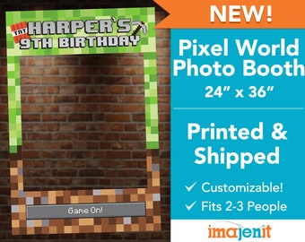 Printed and Shipped Pixel World Photo Booth. Coroplast Photo Booth.