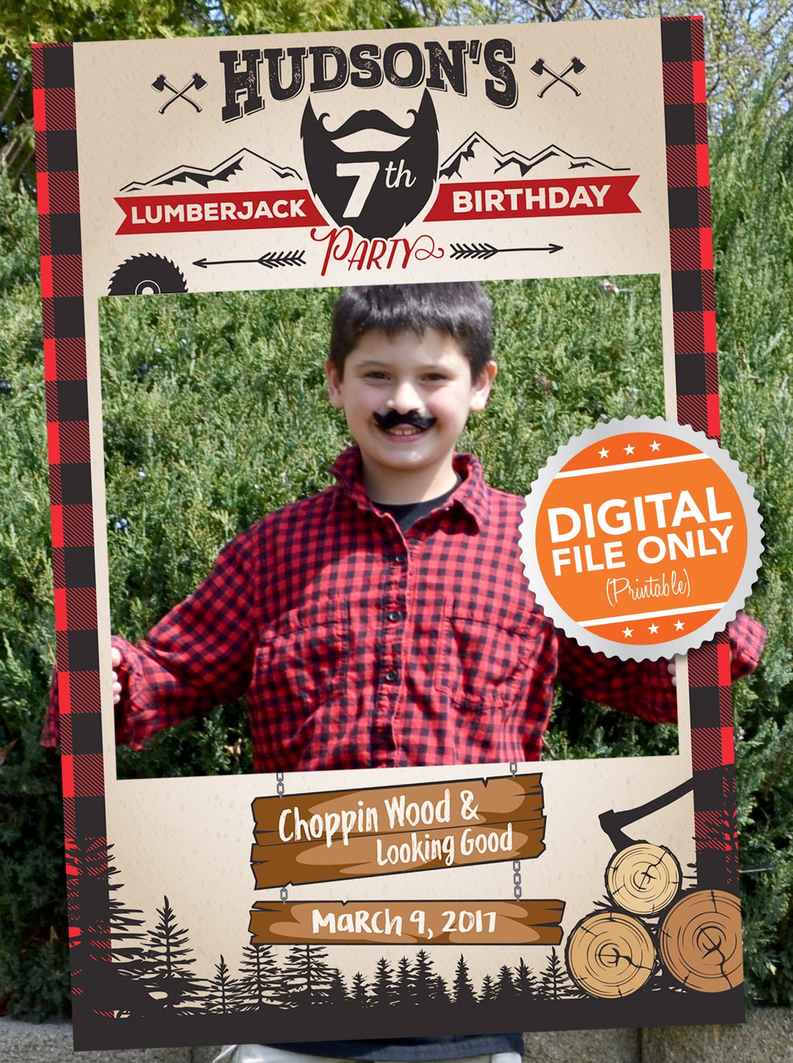 Lumberjack Theme Photo Booth. Party Prop Frame. Digital File | Etsy