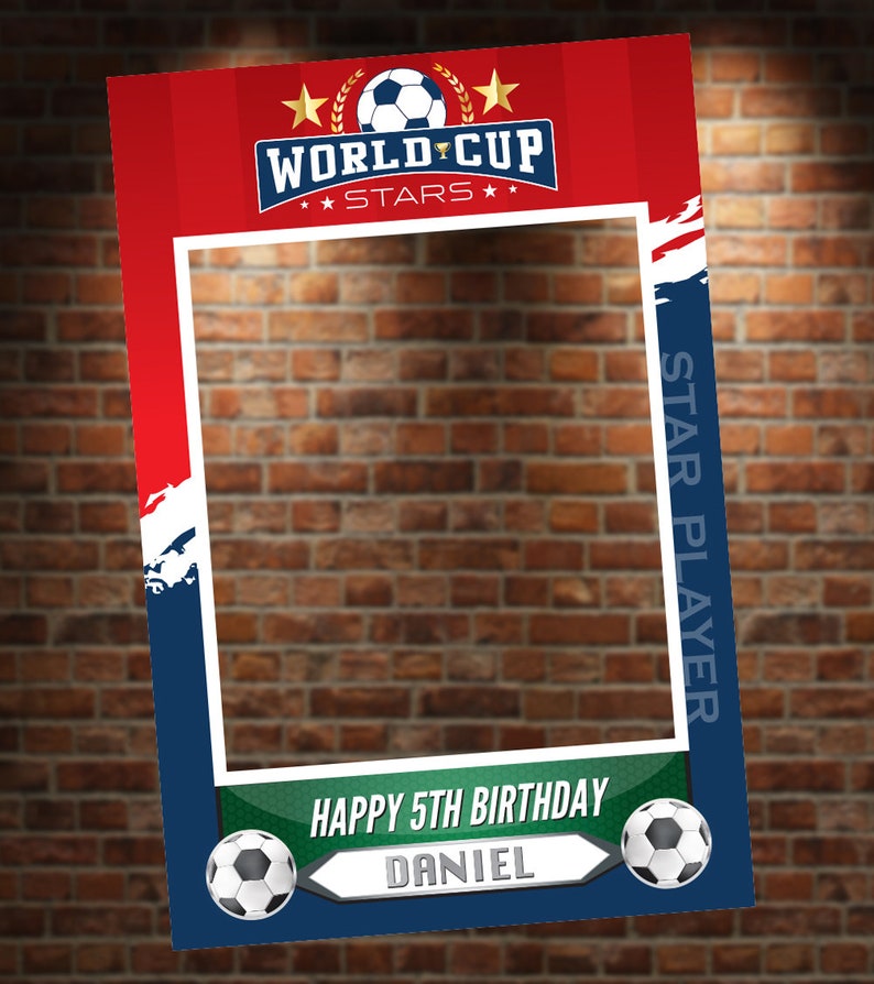 Printed and Shipped Soccer Card Theme Photo Booth. Coroplast Photo Booth. image 2