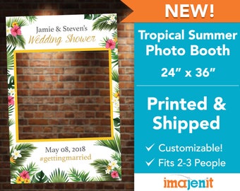 Printed and Shipped Tropical Summer Photo Booth. Coroplast Photo Booth.