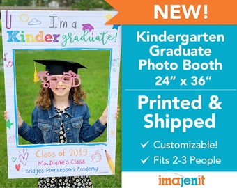 Printed and Shipped Kindergarten and Preschool Graduation Theme Photo Booth. Coroplast Photo Booth.