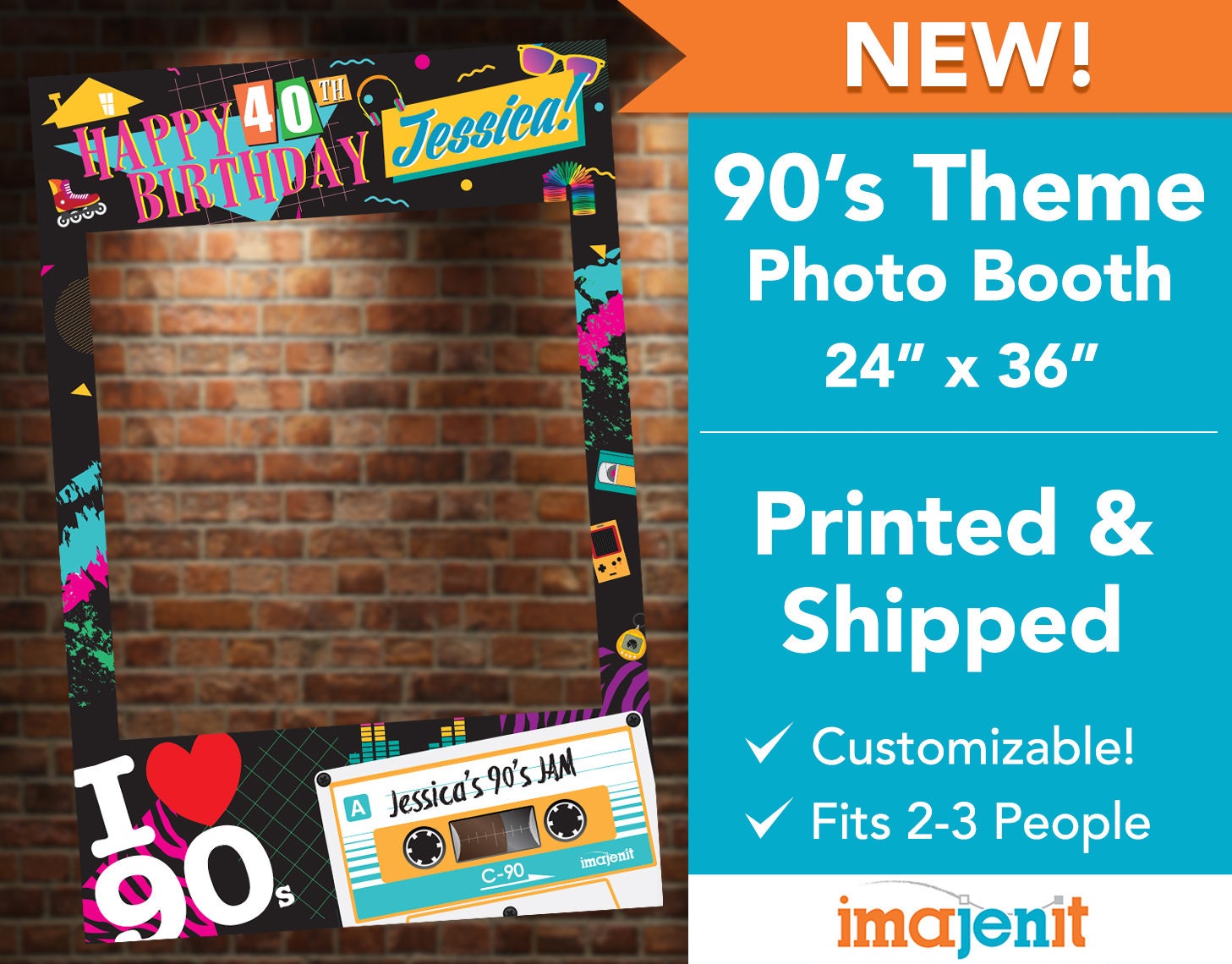 Printed and Shipped 90's Theme Photo Booth. Coroplast - Etsy