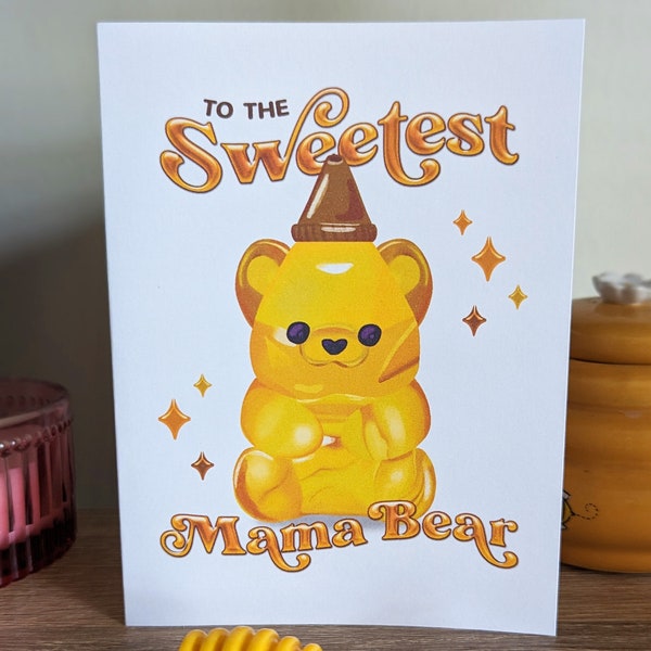 Sweetest Mama Bear Mother's Day Card 4.12x5.5"
