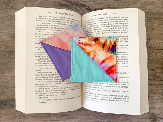 Corner Bookmark Bookmark Tie Dye Bookmark Fabric Bookmark | Etsy