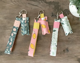 Wristlet Keychain and Chapstick Keychain Bundle