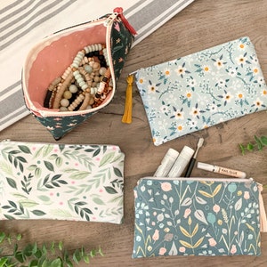 Small Zipper Pouch, Essentials Bag, Grab and Go Bag, Toiletry Bag With or Without Chapstick Keychain and Monogramming