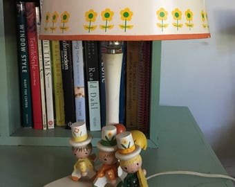 Lamp Vintage Nursery Originals IRMI hand painted wooden lamp with original shade