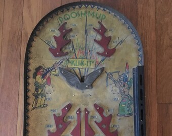 Vintage 1938 Poosh M Up - table top baggetelle table top pinball game