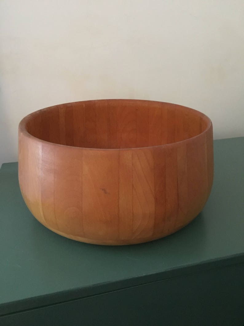 Dansk Large Teak Salad Serving Bowl Mid Century USA 101/2 Etsy