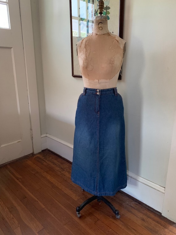 Vintage 1980s // Bill Blass Denim Skirt // Design