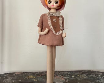 Vintage 1960s Bradley Mod Big Eye Pose Doll made in Japan