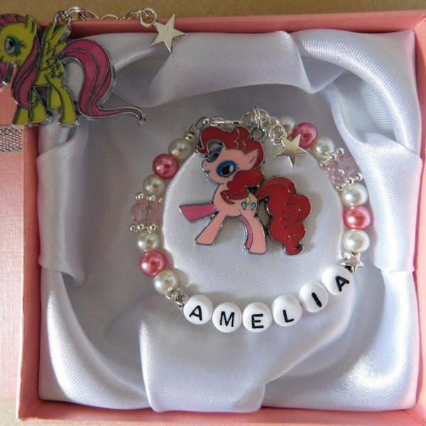 Personalised Bracelet My Little Pony  Charm Gift Boxed