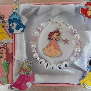 Personalised Bracelet Disney Princess Gift Boxed