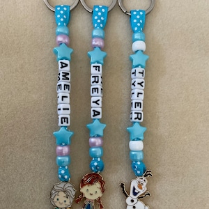 Étiquette de sac porte-clés La Reine des neiges Elsa Anna Olaf personnalisé
