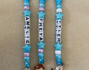 Frozen keyring bag tag Elsa Anna Olaf personalised