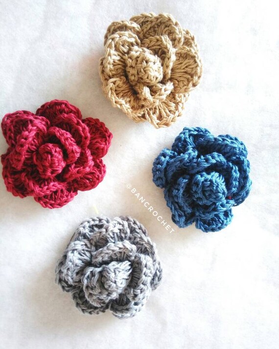 Camélia Au Crochet Fleurs Fleurs Rose Fleurs Au Crochet Fleurissent Mariage Rose Fleur Au Crochet Rose Fait à La Main Au Crochet Artisanal