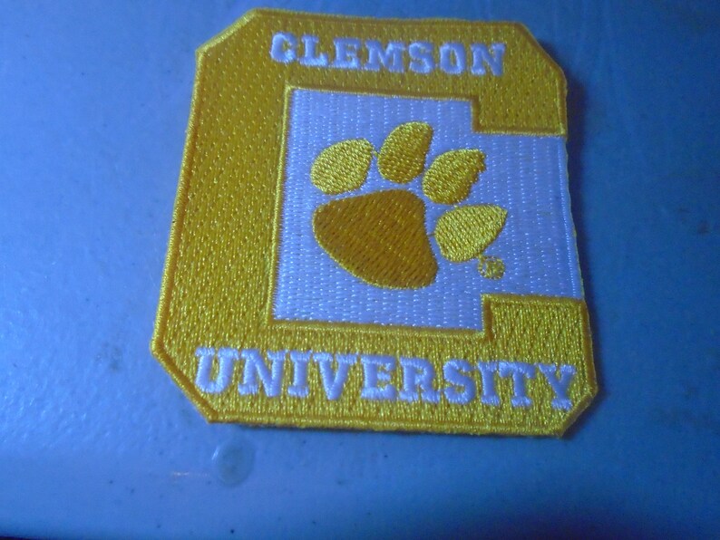 A Clemson University embroidered patches iron or sew in