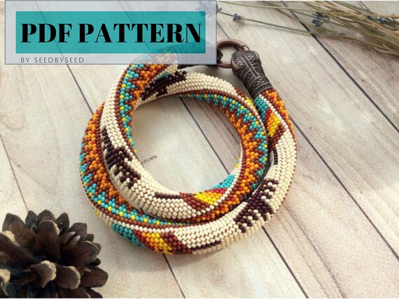 Aztec Print Seed Bead Choker
