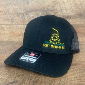 Embroidered Gadsden Traditional Richardson 112 trucker Snap Back hat Dont Tread On Me. Free shipping and free sticker..!