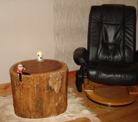 Side Table Wooden Table From A Tree Trunk Etsy