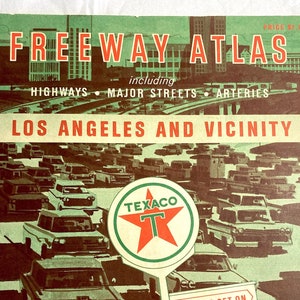 Rare Vintage 1963 Texaco LA Freeway Atlas Western Map Co  52 pp Advertising Ephemera Petroliana Collectible VG - Exc Cond
