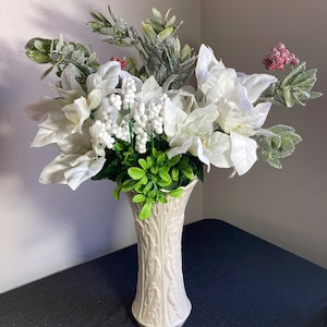 Lenox Woodland Vase: Embossed Ivory Porcelain, Made in USA