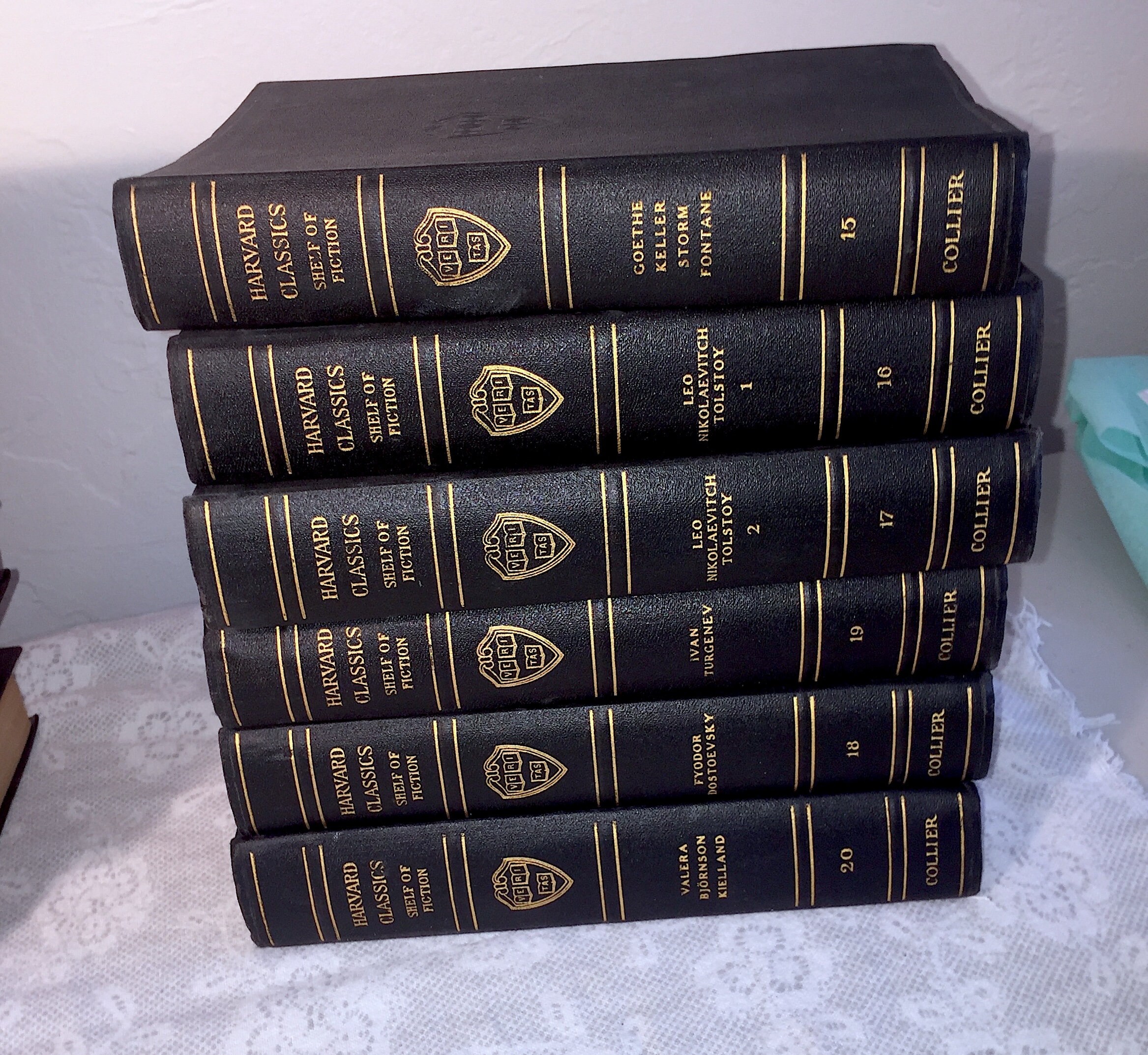 1917 1st Ed. Harvard Classics Shelf of Fiction Entire Set of 20 Gold
