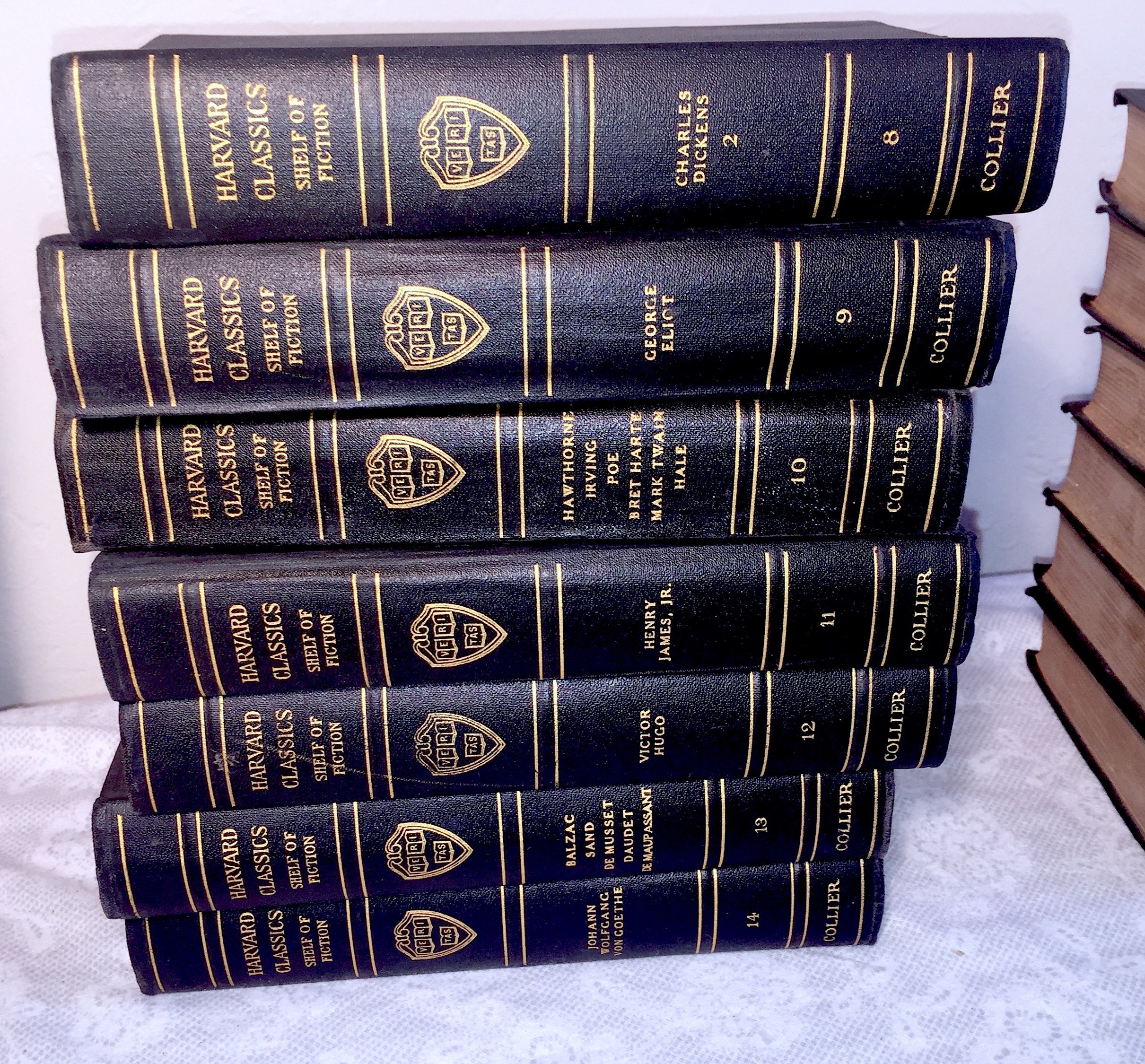 1917 1st Ed. Harvard Classics Shelf of Fiction Entire Set of 20 Gold