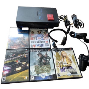 Sony PlayStation 2 PS2 Fat Console System Complete Bundle 2 Controllers 2  Games