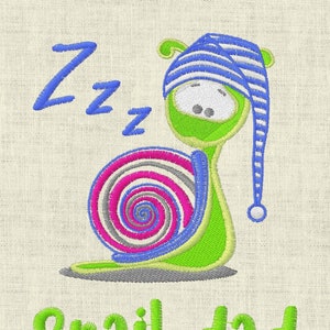 Snail zzz embroidery designs - animals embroidery design machine embroidery pattern - instant download