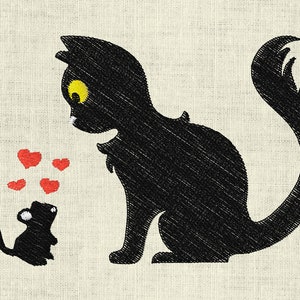 Cat&Mouse Love - embroidery designs - animals embroidery design machine embroidery pattern - instant download