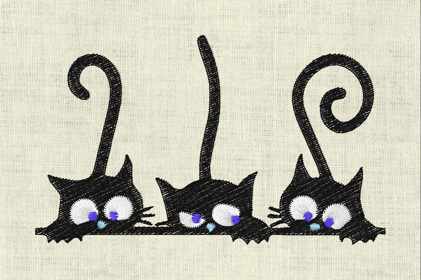 3 Cats Embroidery Designs - Animals Embroidery Design Embroidery ...