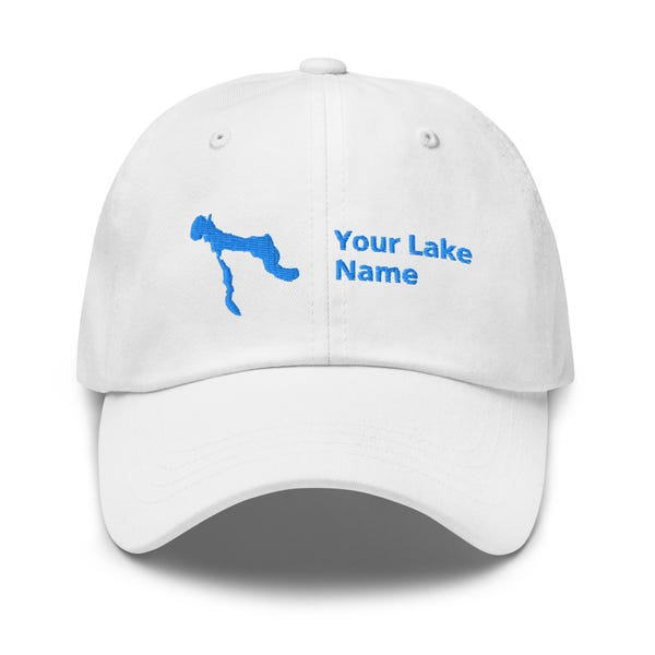 Gorra de béisbol personalizada "Tu Lago" / Bordado con forma de lago y nombre u otro texto