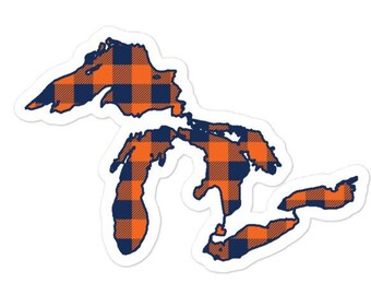 Great Lakes Detroit Tigers Colors Plaid Vinyl Decal