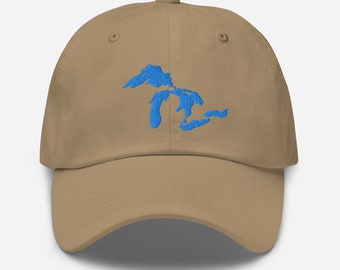 Great Lakes Embroidered Dad Hat | Choose Your Embroidery Color | Great Lakes Gift